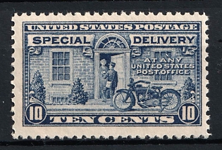 1922 10c United States, USA, Special Delivery Stamp (Full Set, Deep Ultramarine, MNH)