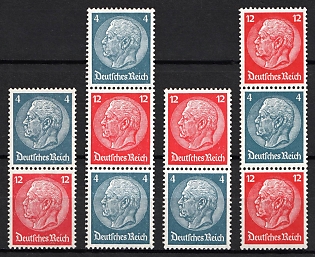 1937-39 Third Reich, Germany, Se-tenants, Zusammendrucke (MNH)
