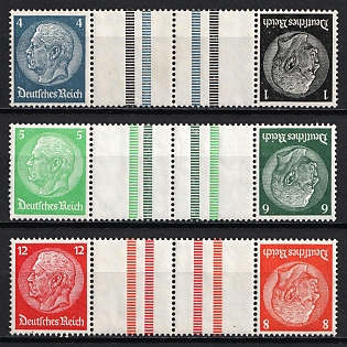 1939 Third Reich, Germany, Gutter Tete-beches, Se-tenants, Zusammendrucke (MNH)