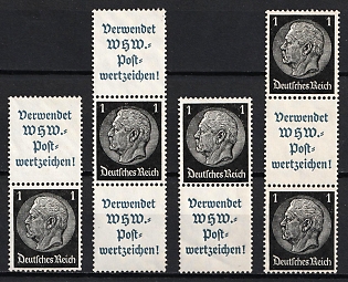 1939 1pf Third Reich, Germany, Se-tenants, Zusammendrucke (MNH)