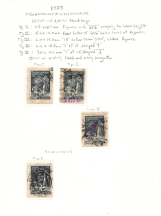 1923 Georgia Revalued 15000 Rub on 2000 Rub (Different Types, Cancelled)