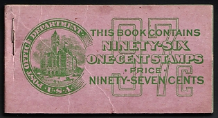 1914 Complete Booklet with Stamps of the United States, USA, Excellent Condition