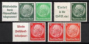 1939 Third Reich, Germany, Se-tenants, Zusammendrucke (MNH)