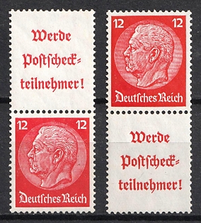1940-41 12pf Third Reich, Germany, Se-tenants, Zusammendrucke (MNH)