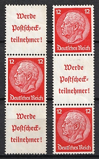 1940-41 12pf Third Reich, Germany, Se-tenants, Zusammendrucke (MNH)