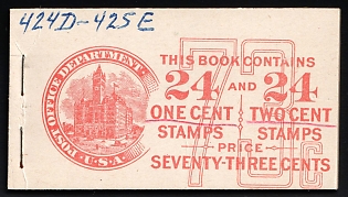 1914 Complete Booklet with Stamps of the United States, USA, Excellent Condition