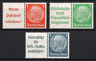 1940-41 Third Reich, Germany, Se-tenants, Zusammendrucke (MNH)