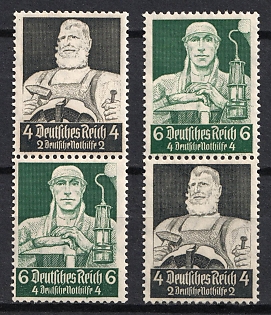 1934 Third Reich, Germany, Se-tenants, Zusammendrucke (MNH)