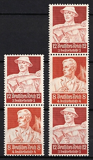 1934 Third Reich, Germany, Se-tenants, Zusammendrucke (MNH)