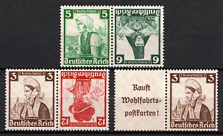 1935 Third Reich, Germany, Tete-beches, Se-tenants, Zusammendrucke (MNH)