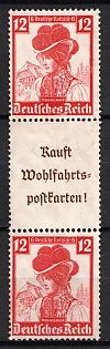1935 12pf Third Reich, Germany, Se-tenants, Zusammendrucke (MNH)