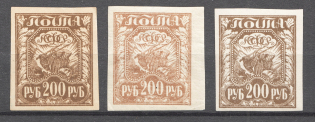 1921 RSFSR 200 Rub (Variety of Colors and Paper, MNH)
