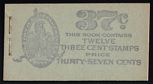 1918 Complete Booklet with Stamps of the United States, USA, Excellent Condition