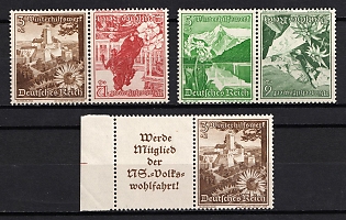 1938 Third Reich, Germany, Tete-beches, Se-tenants, Zusammendrucke (MNH)