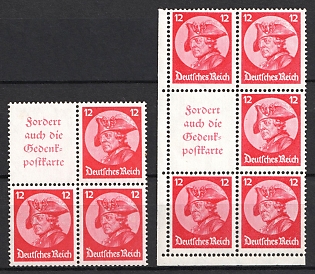 1933 Third Reich, Germany, Se-tenants, Zusammendrucke, Blocks