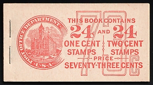 1923 Complete Booklet with Stamps of the United States, USA, Excellent Condition