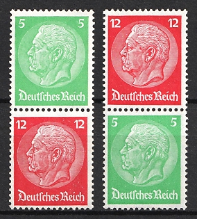 1933 Third Reich, Germany, Se-tenants, Zusammendrucke (Signed)