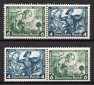 1933 Third Reich, Germany, Wagner, Se-tenants, Zusammendrucke