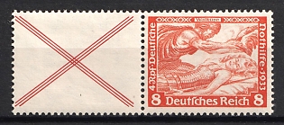 1933 8pf Third Reich, Germany, Wagner, Se-tenant, Zusammendrucke