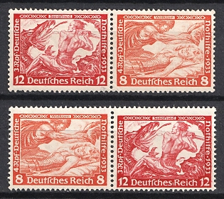 1933 Third Reich, Germany, Wagner, Se-tenants, Zusammendrucke