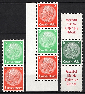 1934 Third Reich, Germany, Se-tenants, Zusammendrucke