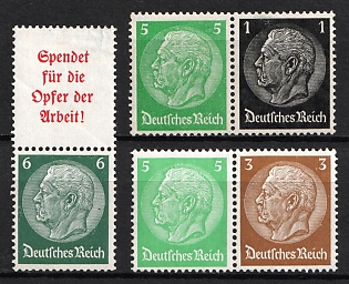 1934 Third Reich, Germany, Se-tenants, Zusammendrucke
