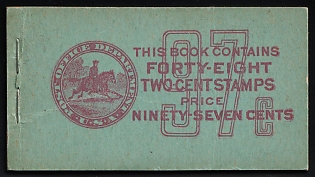 1927 Complete Booklet with Stamps of the United States, USA, Excellent Condition (Plate Numbers)