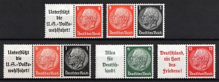 1936-37 Third Reich, Germany, Se-tenants, Zusammendrucke