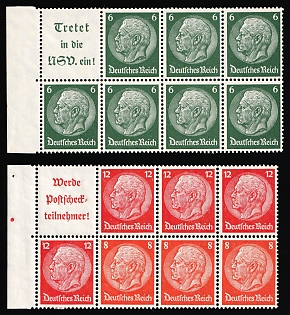 1939 Third Reich, Germany, Se-tenants, Zusammendrucke, Blocks