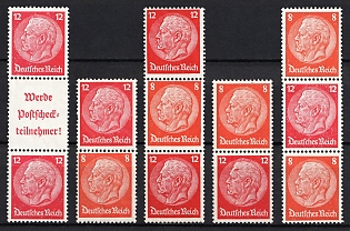 1939 Third Reich, Germany, Se-tenants, Zusammendrucke