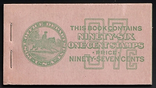 1939 Complete Booklet with Stamps of the United States, USA, Excellent Condition