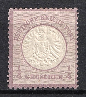 1872 1/4gr German Empire, Large Breast Plate, Germany (Signed, MNH)