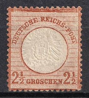 1872 2.5gr German Empire, Large Breast Plate, Germany (Signed)