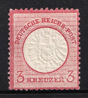 1872 3kr German Empire, Large Breast Plate, Germany (MNH)