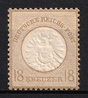 1872 18kr German Empire, Large Breast Plate, Germany (Signed, MNH)