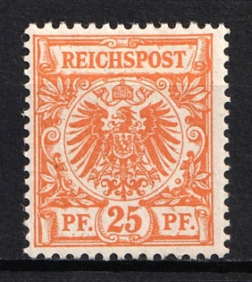 1889-1900 25pf German Empire, Germany (Signed, MNH)