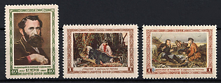 1956 Issued in Honor of V. Perov, Russian Painter, Soviet Union, USSR, Russia (Full Set, MNH)