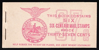 1943 Complete Booklet with Stamps of the United States, USA, Excellent Condition, Airmail