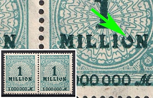 1923 1Mio Weimar Republic, Germany, Pair (Open 'O' in 'Million')