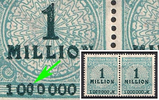 1923 1Mio Weimar Republic, Germany, Pair (Small '0' in '1 000 000')