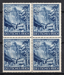 1941 25pf Third Reich, Germany, Block of Four (MNH)