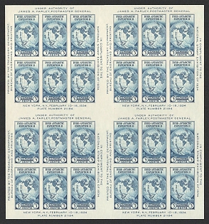 1934 3c National Stamp Exhibition Issue, United States, USA, Souvenir Sheet