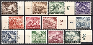 1943 Third Reich, Germany (Full Set, Margins, Plate Numbers, MNH)