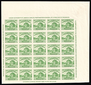 1933 1c American Philatelic Society Issue, United States, USA, Souvenir Sheet