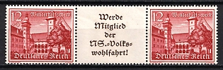 1939 Third Reich, Germany, Se-tenant, Zusammendrucke (MNH)