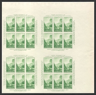 1934 1c Special Printing for Philatelic Exposition Issue, United States, USA, Souvenir Sheet