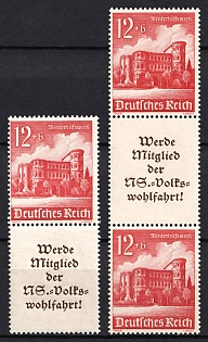 1940 Third Reich, Germany, Se-tenants, Zusammendrucke (MNH)