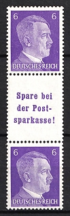 1941 6pf Third Reich, Germany, Se-tenant, Zusammendrucke (MNH)