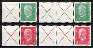 1928 Weimar Republic, Germany, Se-tenants, Zusammendrucke