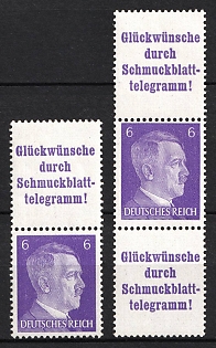 1941 6pf Third Reich, Germany, Se-tenants, Zusammendrucke
